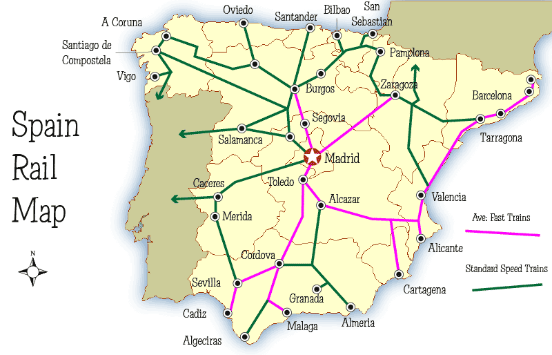 Spain Train Map 